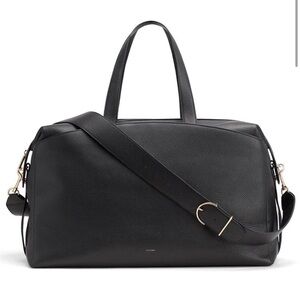 Cuyana Overnight Black Leather Bag